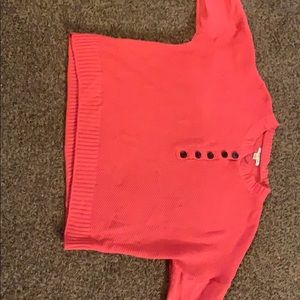 Florescent pink, long sleeve sweater